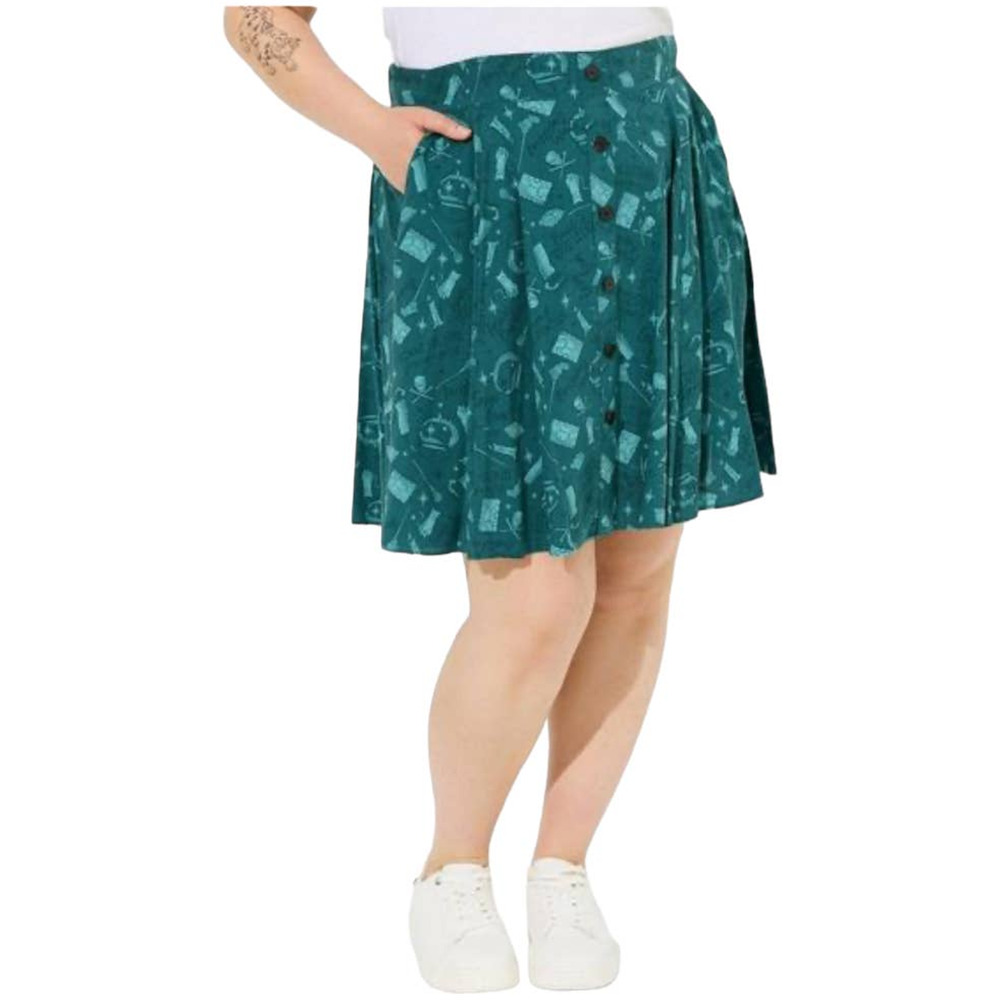 Torrid NWT Disney Hocus Pocus Mini Challis Button Front Skirt Size 4X Green - Picture 5 of 11
